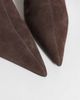 Mango Mango 100% leather suede kitten heeled knee high boot in chocolate-Brown - 2