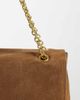 Mango Mango 100% leather suede quilted shoulder bag with chain straps in camel-Brown - 3