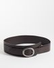 Mango Mango 100% leather wide belt with silver-tone buckle in brown - 1