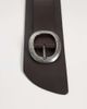 Mango Mango 100% leather wide belt with silver-tone buckle in brown - 2