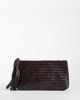 Mango Mango 100% leather woven pouch in brown - 1