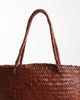 Mango Mango 100% leather woven tote bag in deep red - 3