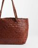Mango Mango 100% leather woven tote bag in deep red - 4