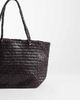 Mango Mango 100% leather woven tote in chocolate-Brown - 4