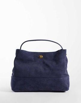 Mango Mango 100% suede bucket bag in navy