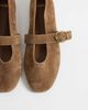 Mango Mango 100% suede buckle strap pumps in mocha-Brown - 2