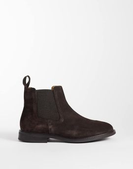Mango Mango 100% suede chelsea boot in dark brown