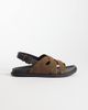 Mango Mango 100% suede cross strap design sandals with buckle detailing in brown - 1