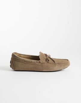 Mango Mango 100% suede drivers with tonal lacing in tan-Brown