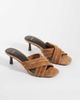 Mango Mango 100% suede heeled sandals in tan-Brown - 4