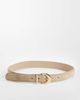 Mango Mango 100% suede leather belt in cream-Neutral - 1