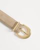 Mango Mango 100% suede leather belt in cream-Neutral - 2