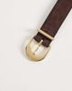 Mango Mango 100% suede leather belt in dark brown - 2