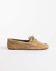 Mango Mango 100% suede leather boat shoes in sand-Brown - 1