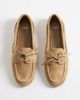 Mango Mango 100% suede leather boat shoes in sand-Brown - 2