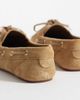 Mango Mango 100% suede leather boat shoes in sand-Brown - 3