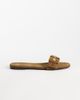 Mango Mango 100% suede leather buckle detail flat slides in tan-Brown - 2