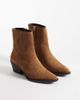 Mango Mango 100% suede leather heeled cowboy boots in camel-Neutral - 2