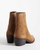 Mango Mango 100% suede leather heeled cowboy boots in camel-Neutral - 4