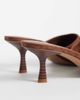 Mango Mango 100% suede leather heeled mules in brown - 4