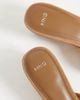 Mango Mango 100% suede leather heeled raffia wedge sandals in tan-Brown - 3