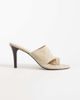 Mango Mango 100% suede leather heeled sandals with toe detail in sand-Brown - 1