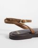 Mango Mango 100% suede leather strappy flat sandals in brown - 4