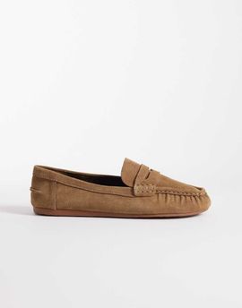 Mango Mango 100% suede loafers in brown