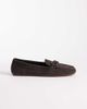 Mango Mango 100% suede loafers with bow detailing in chocolate-Brown - 1