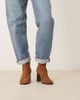 Mango Mango 100% suede round toe heeled western ankle boots in toffee-Brown - 3