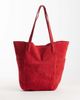 Mango Mango 100% suede slouchy tote bag in red - 1