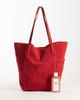 Mango Mango 100% suede slouchy tote bag in red - 2
