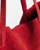 Mango Mango 100% suede slouchy tote bag in red - 3