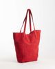 Mango Mango 100% suede slouchy tote bag in red - 4