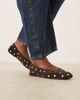 Mango Mango 100% suede studded ballet flats in chocolate-Brown - 1