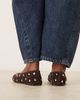 Mango Mango 100% suede studded ballet flats in chocolate-Brown - 3
