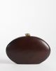 Mango Mango 100% wood oval clutch bag with detatchable chain in brown - 1