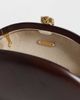 Mango Mango 100% wood oval clutch bag with detatchable chain in brown - 3