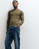 Mango Mango 100% wool knitted sweater in khaki-Green - 1