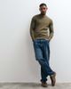 Mango Mango 100% wool knitted sweater in khaki-Green - 3