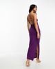 Mango Mango 3D floral detail midi dress in purple-Pink - 2