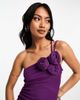 Mango Mango 3D floral detail midi dress in purple-Pink - 3