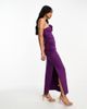 Mango Mango 3D floral detail midi dress in purple-Pink - 4