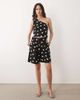 Mango Mango Abrei linen mix bermuda shorts in black and white polka dots - part of a set - 1