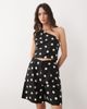 Mango Mango Abrei linen mix bermuda shorts in black and white polka dots - part of a set - 2