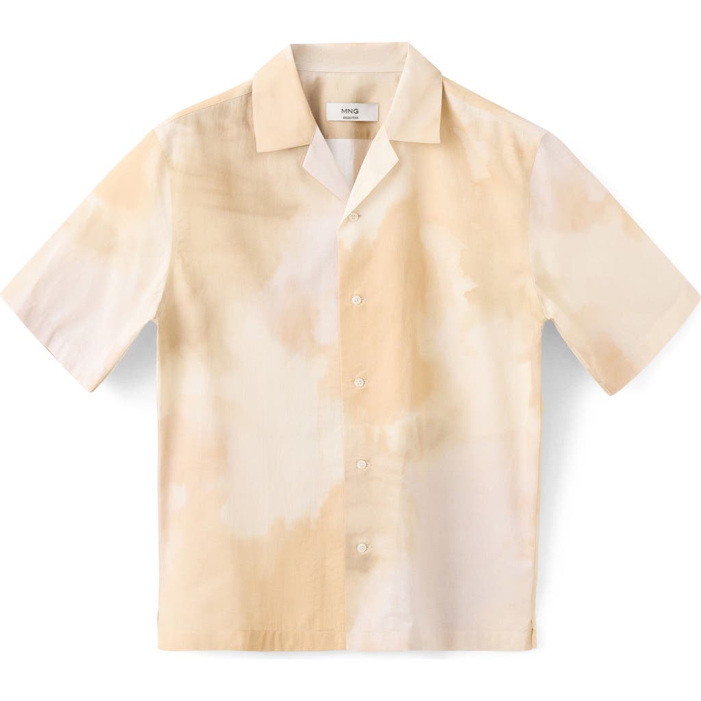 MANGO MANGO Abstract Print Short Sleeve Button-Up Shirt