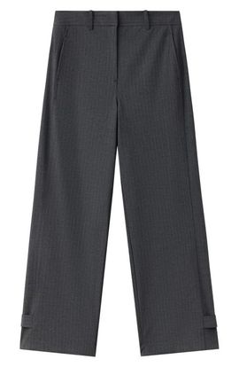 MANGO MANGO Adjustable Hem Pinstripe Pants