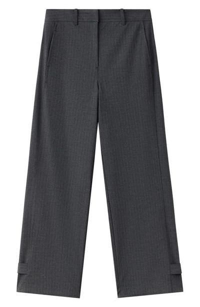 MANGO MANGO Adjustable Hem Pinstripe Pants