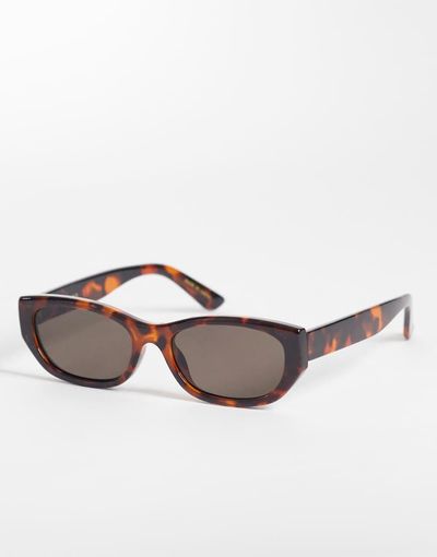 Mango Mango angular sunglasses in tortoiseshell-Brown