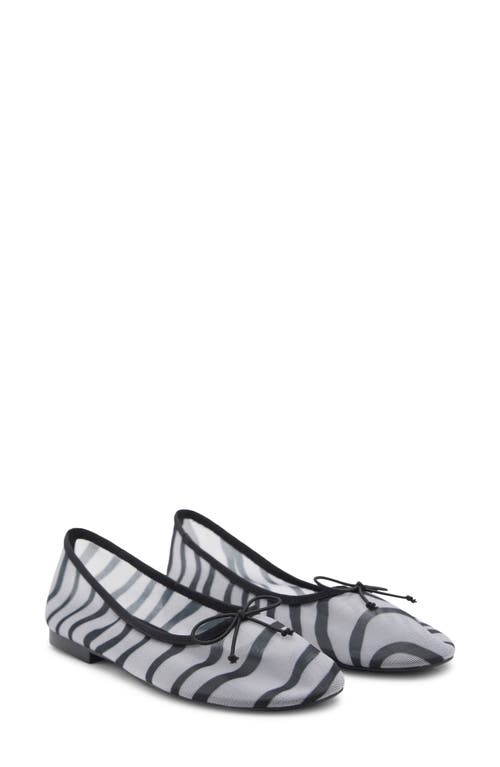 MANGO MANGO Animal Print Mesh Ballerina Flat